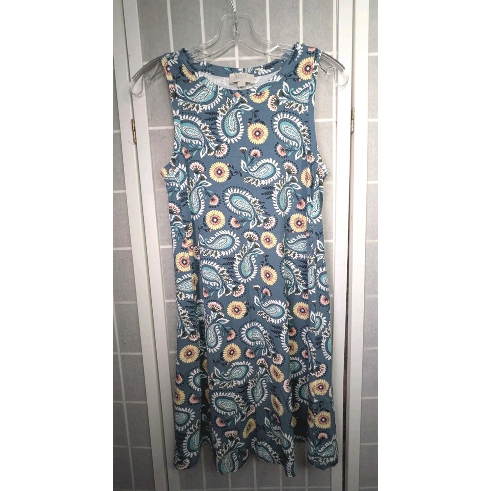 LOFT Outlet Womens Dress SP Small Petites Sleeveless Tank Shift Paisley Floral